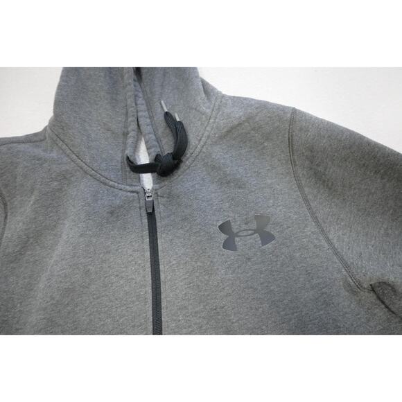 Under Armour Hoodie Loose Gray Full Zip Performance Cotton Blend Mens Sz Medium - Picture 7 of 9